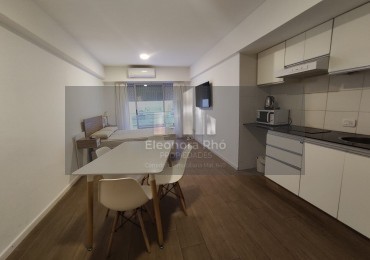 Impecable Monoambiente Amoblado Integro, con Terraza, Parrillero y Espejo de Agua - Calidad Superior